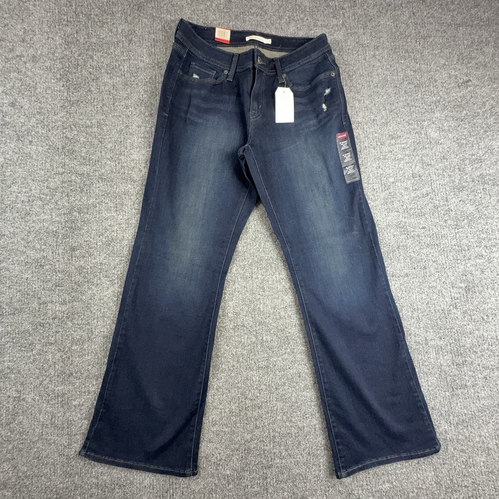 Levi's 529 Curvy Bootcut Jeans Womens 12 Short Dark Wash Blue Mid Rise Stretch